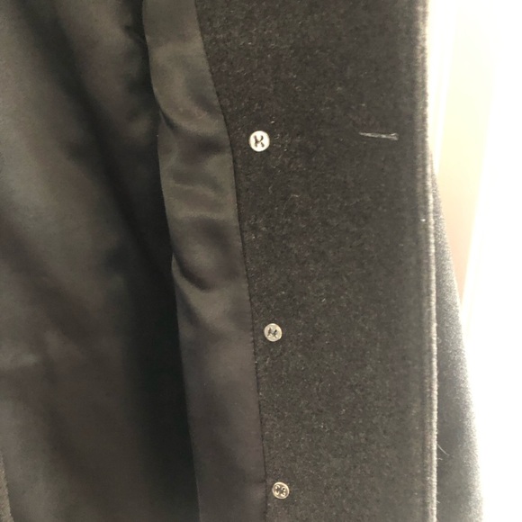 Wool Cashmere Blend Black  Size Large Pea Coat - Picture 4 of 13